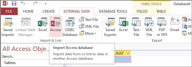 导入Access数据库