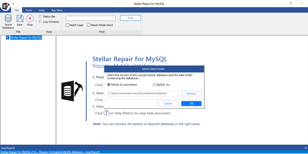 Mysql数据文件夹被选中