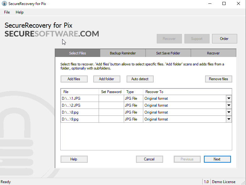 SecureRecovery for pix10