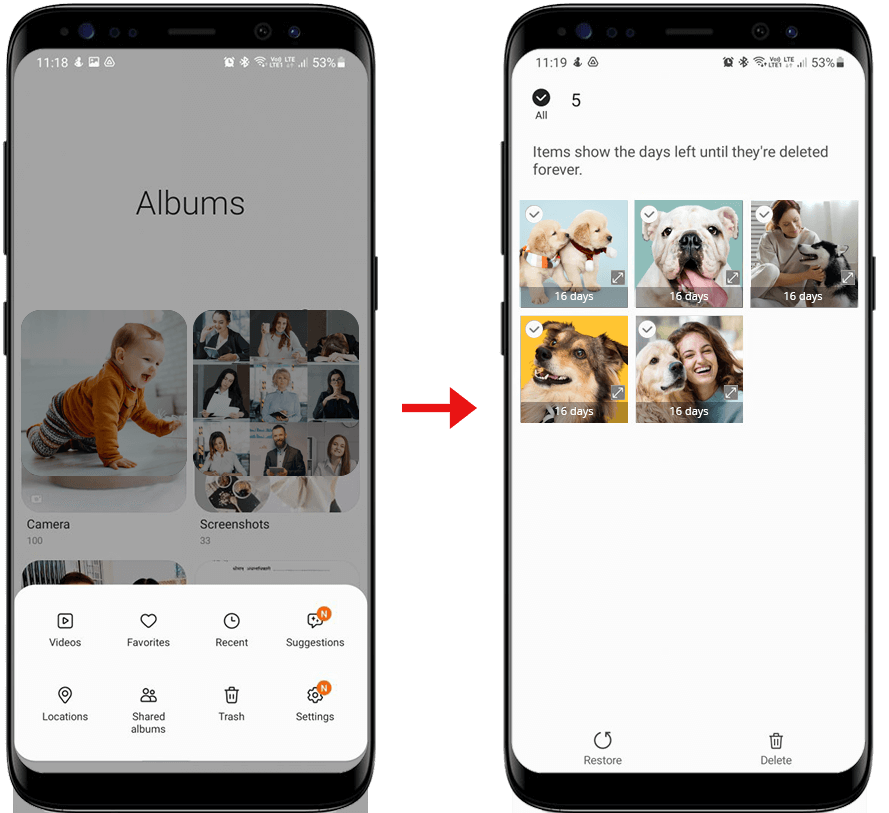 步骤:如何在Android(三星)上恢复被删除的截图