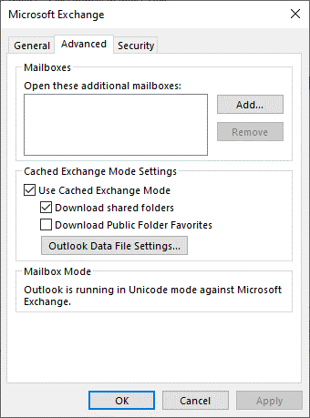 Microsoft Exchange窗口