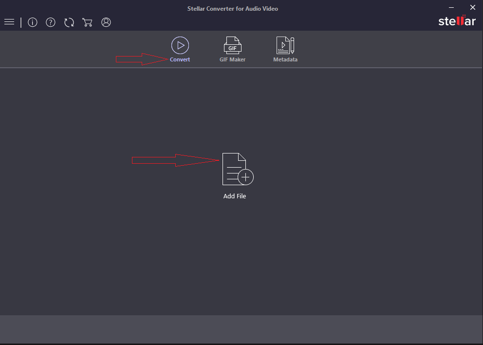 Stellar converter for audio video - Add file