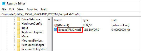 在新卷中输入BypassTPMCheck