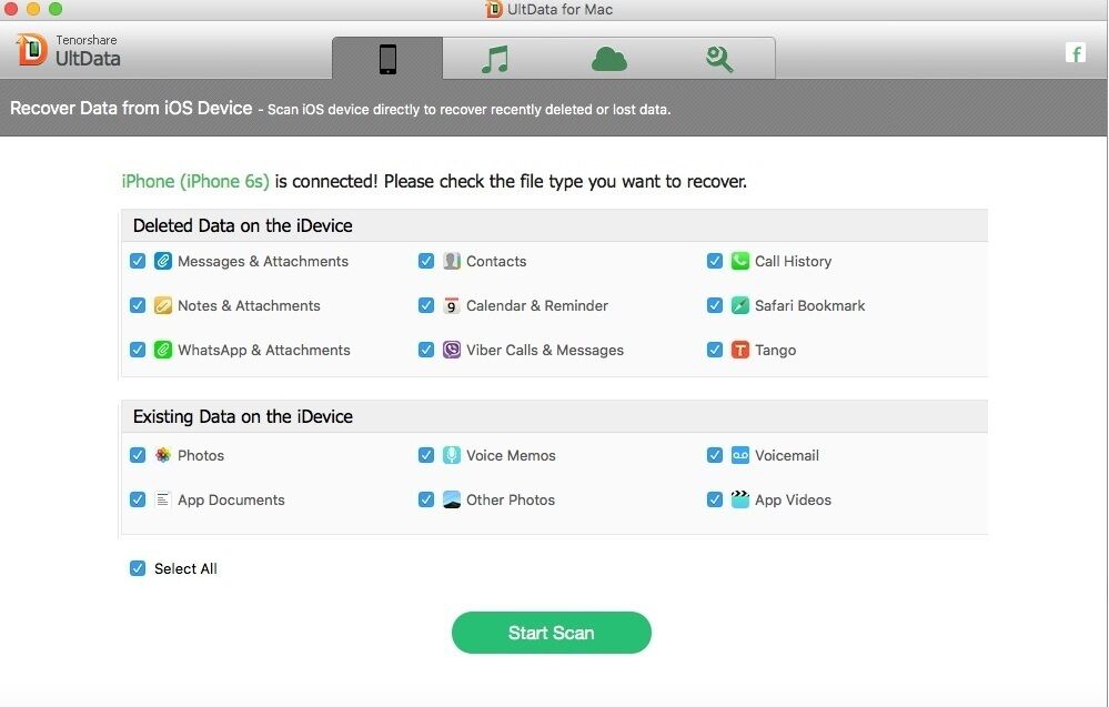 顶级iPhone数据恢欧宝app官网登录复工具- Tenorshare UltData