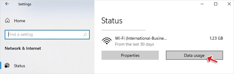 点击wifi下的数据使用