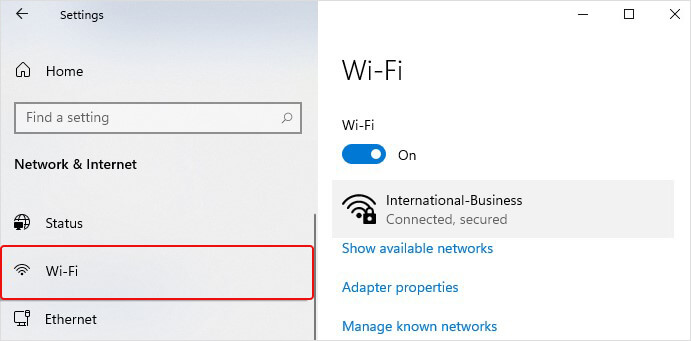 点击wifi选项