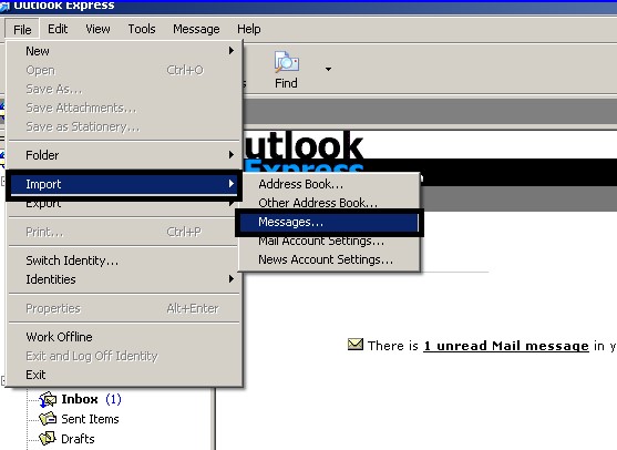 从Eudora导入消息到Outlook Express