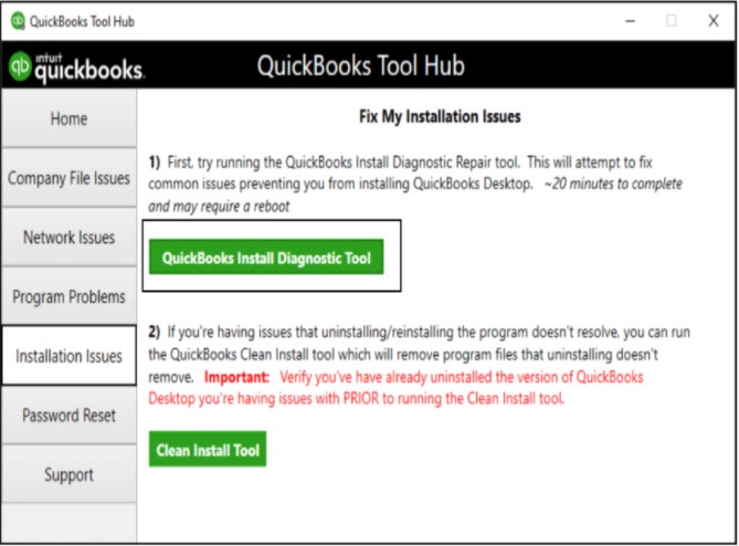 QuickBooks安装诊断工具