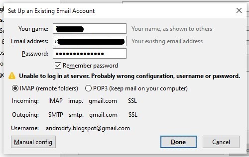 排除雷鸟Gmail登录问题