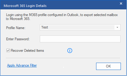 Microsoft 365配置文件名称和密码