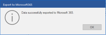 数据成功导出到Microsoft 365