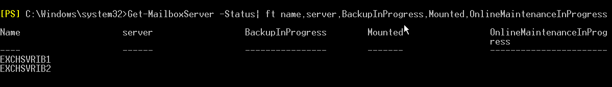 Get-MailboxServer -Status OnlineMaintenanceInProgress