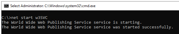NET START W3SVC