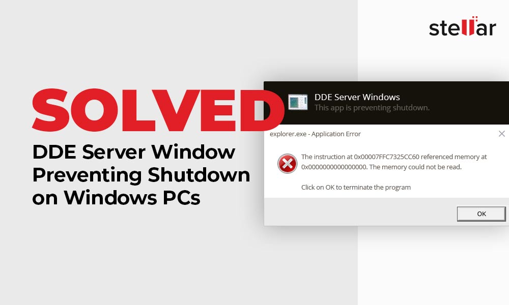 解决- DDE服务器窗口错误防止关闭Windows电脑