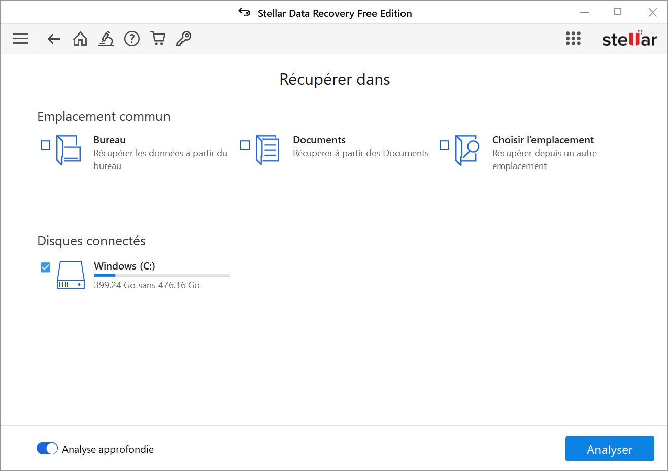 Selectionnez l 'emplacement
