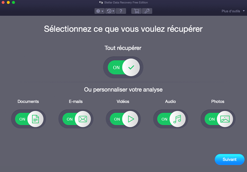 Sélectionnez le型de fichier