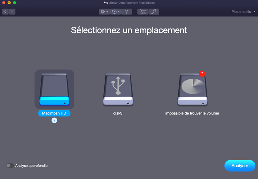 Selectionnez l 'emplacement