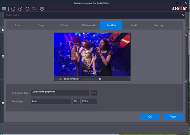 Subtitle-window-in-software