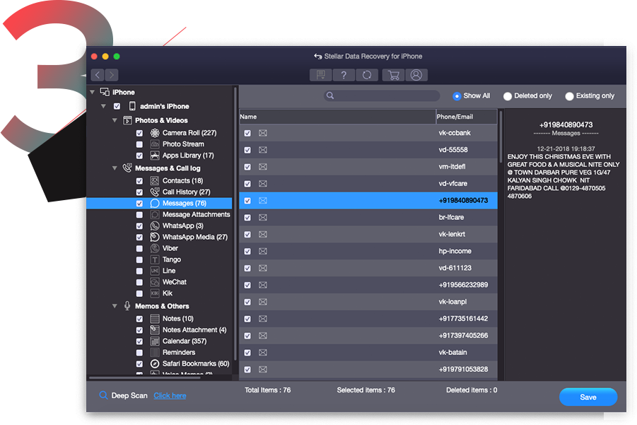 预览并保存恢复的数据