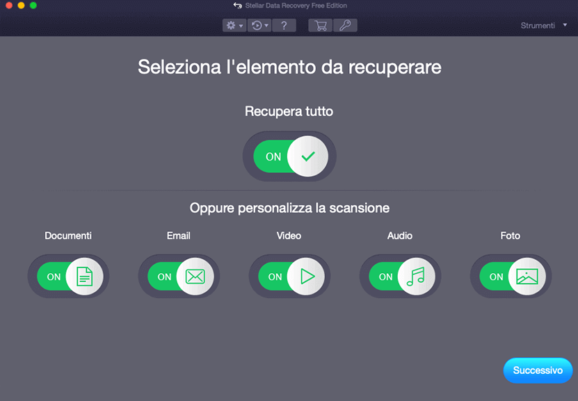 Seleziona il tipo di文件