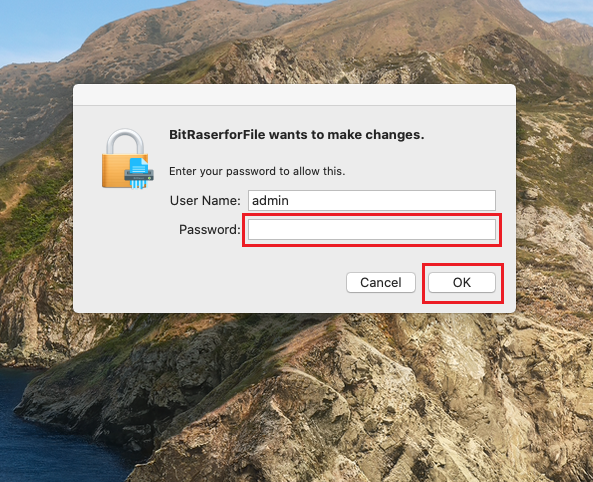 Enter Admin Password