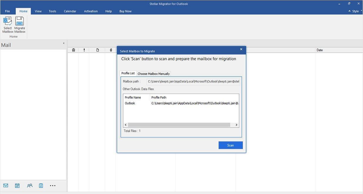 在office365中选择要导入的PST文件