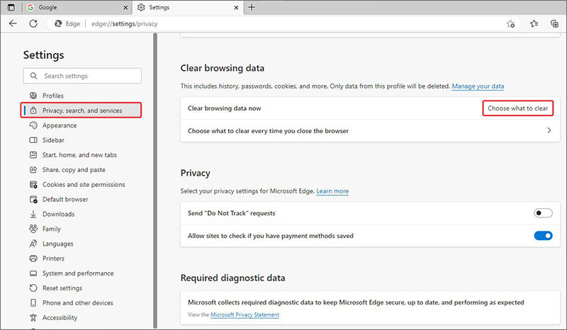 清除Microsoft edge浏览历史记录