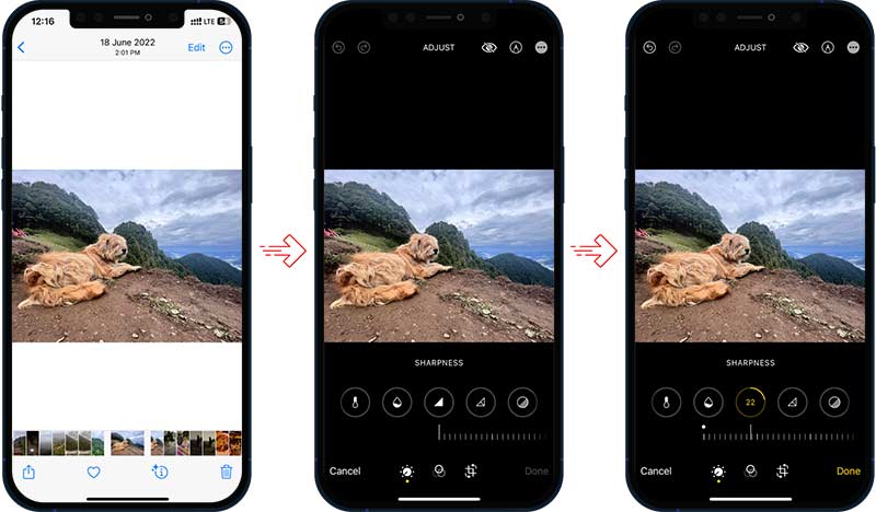 在iPhone上用照片应用程序修复模糊的照片