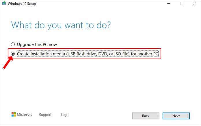 choose create installation mode