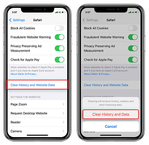 清除iphone Safari的垃圾文件