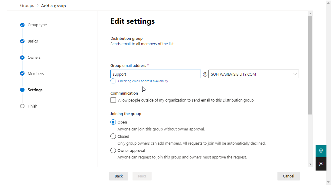 给配电组office 365分配一封电子邮件