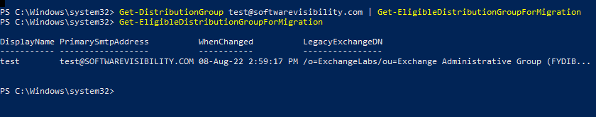 用于迁移到office365组的check- eligible -distribution组