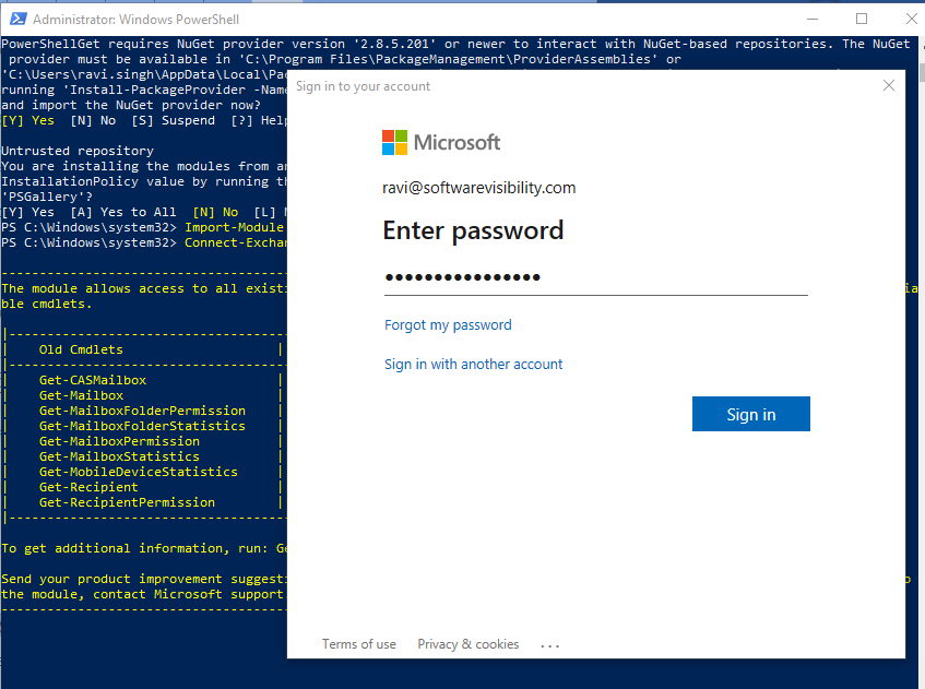 登录到您的office 365帐户