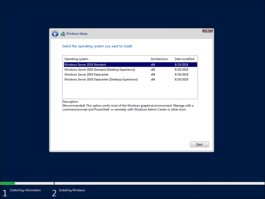 Windows server 2019安装
