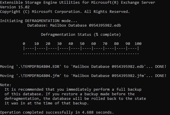 Integrity check completed