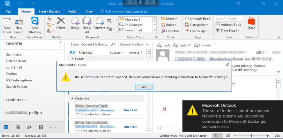 the set folders cannot be opened