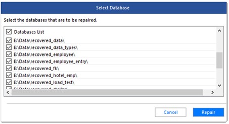 选择“MySQL Database for Repair”