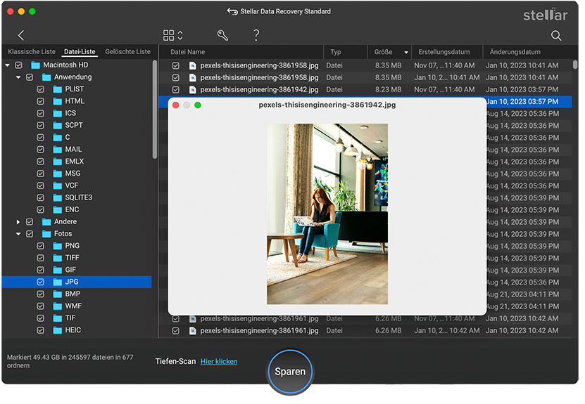 Vorschau & Wiederherstellen