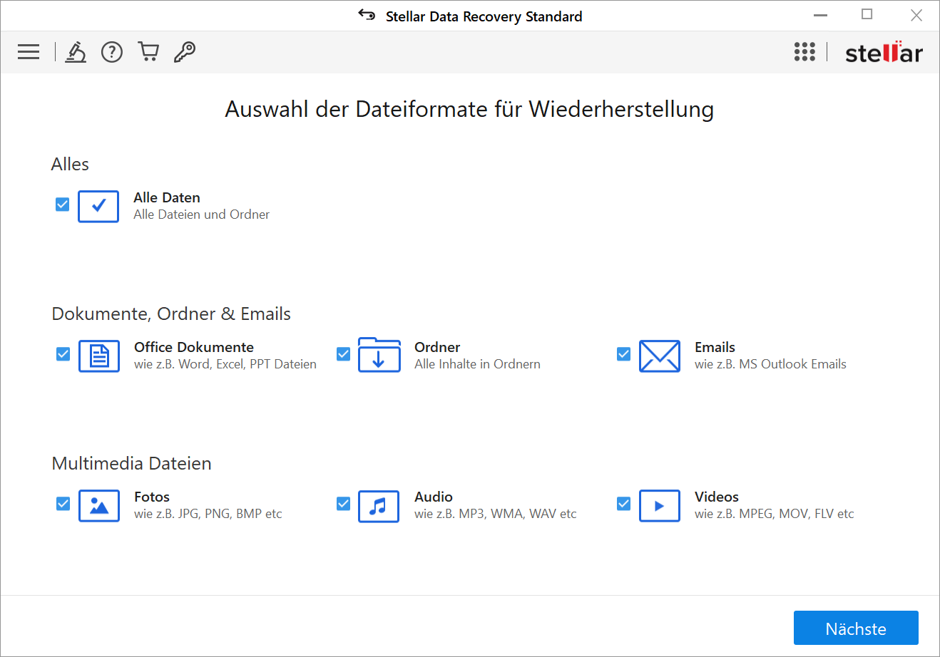 Dateityp auswahlen