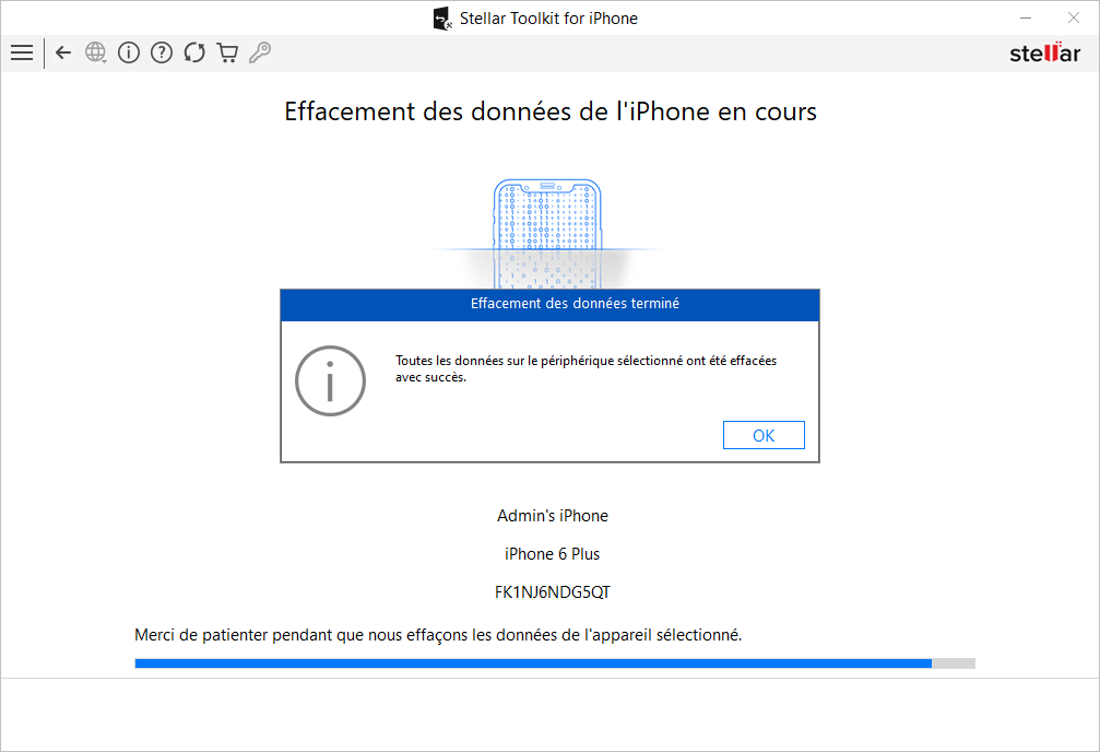 Cliquez sur“Effacer”