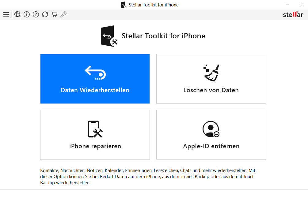 Geben Sie an，是Sie von dem Gerät wiederherstellen möchten