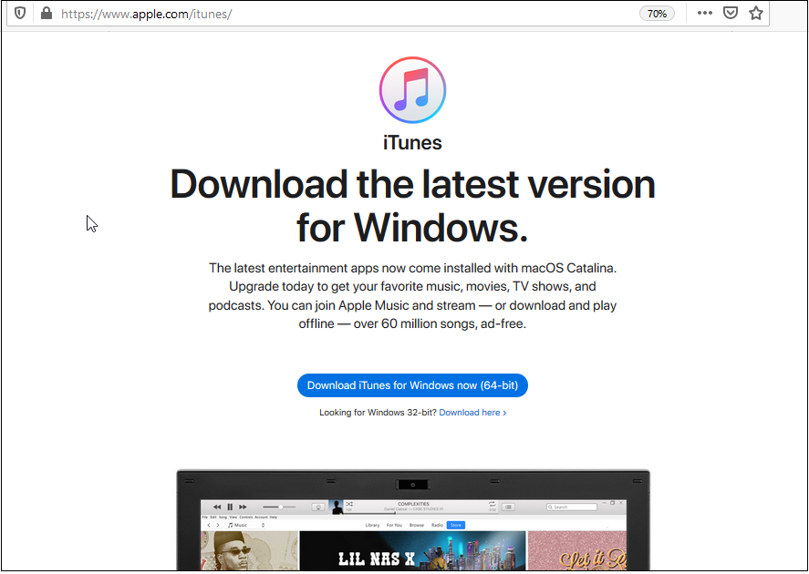 iTunes for Windows屏幕