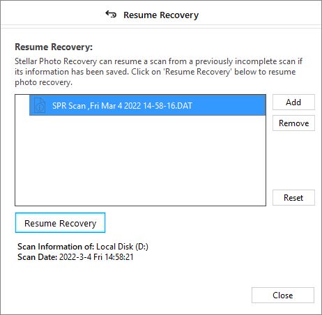 Resume Recovery